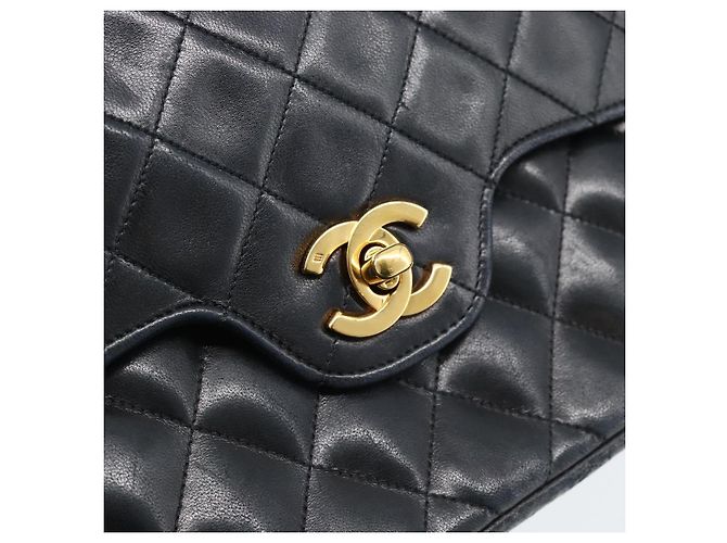 CHANEL Borsa a Spalla Chain Matelasse 25 in Pelle di Agnello Nera e Oro CC Auth 195247V Nero D'oro - vista 14