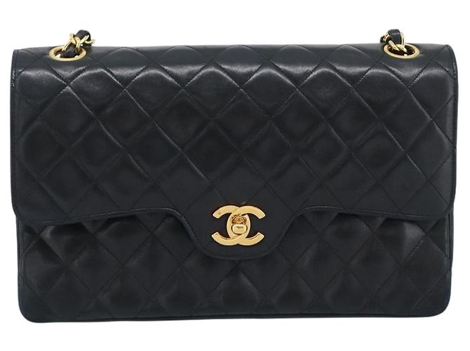 CHANEL Borsa a Spalla Chain Matelasse 25 in Pelle di Agnello Nera e Oro CC Auth 195247V Nero D'oro - vista 2