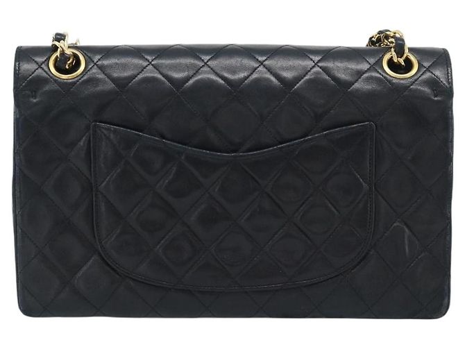 CHANEL Borsa a Spalla Chain Matelasse 25 in Pelle di Agnello Nera e Oro CC Auth 195247V Nero D'oro - vista 3