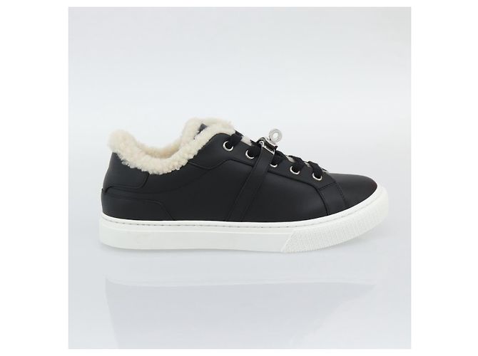 Hermès Sneakers HERMES Day Kelly Buckle in pelle nero e bianco Auth BA14611SAM - vista 15