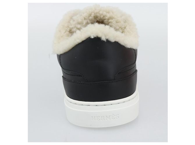 Hermès Sneakers HERMES Day Kelly Buckle in pelle nero e bianco Auth BA14611SAM - vista 17