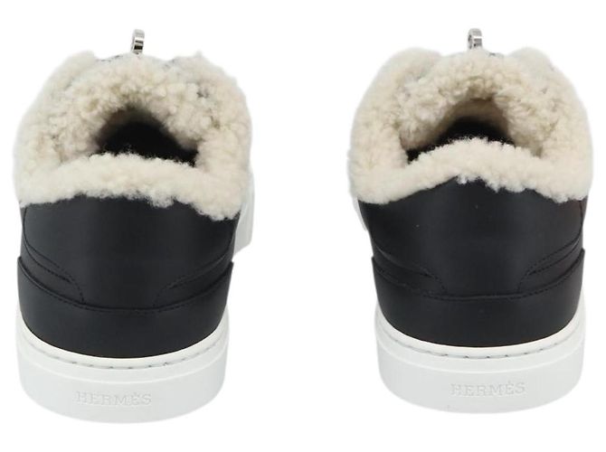 Hermès Sneakers HERMES Day Kelly Buckle in pelle nero e bianco Auth BA14611SAM - vista 3