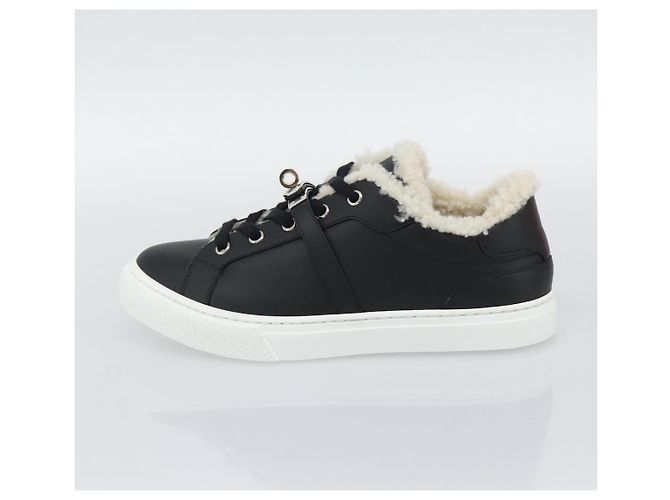 Hermès Sneakers HERMES Day Kelly Buckle in pelle nero e bianco Auth BA14611SAM - vista 5