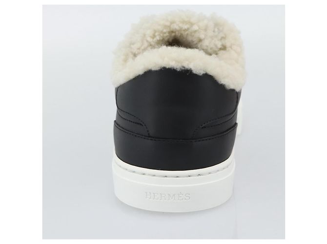 Hermès Sneakers HERMES Day Kelly Buckle in pelle nero e bianco Auth BA14611SAM - vista 7