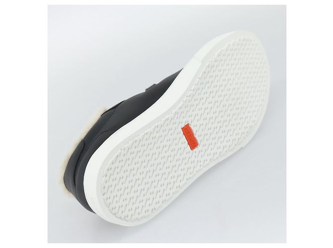 Hermès Sneakers HERMES Day Kelly Buckle in pelle nero e bianco Auth BA14611SAM - vista 8