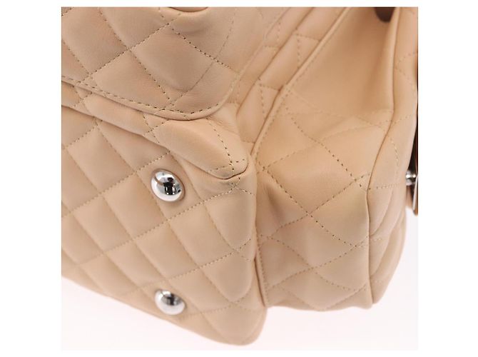 CHANEL Cambon Line Matelassé Boston Bag Pelle Rosa Argento CC Auth 193910SAV - vista 11