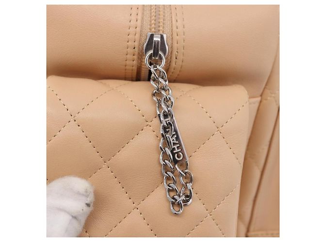 CHANEL Cambon Line Matelassé Boston Bag Pelle Rosa Argento CC Auth 193910SAV - vista 14