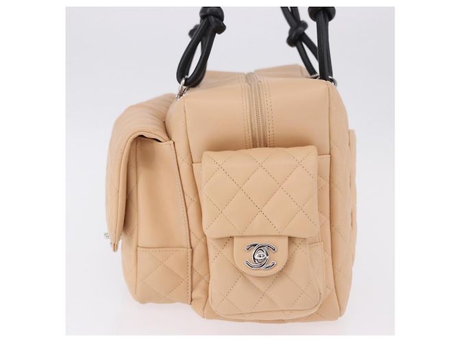CHANEL Cambon Line Matelassé Boston Bag Pelle Rosa Argento CC Auth 193910SAV - vista 4