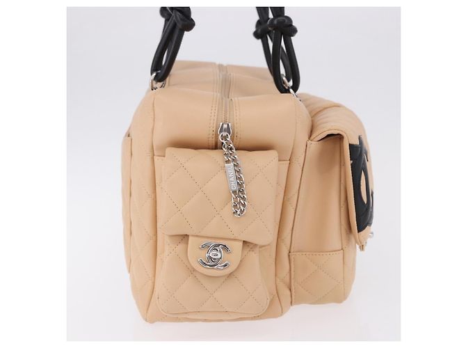 CHANEL Cambon Line Matelassé Boston Bag Pelle Rosa Argento CC Auth 193910SAV - vista 5