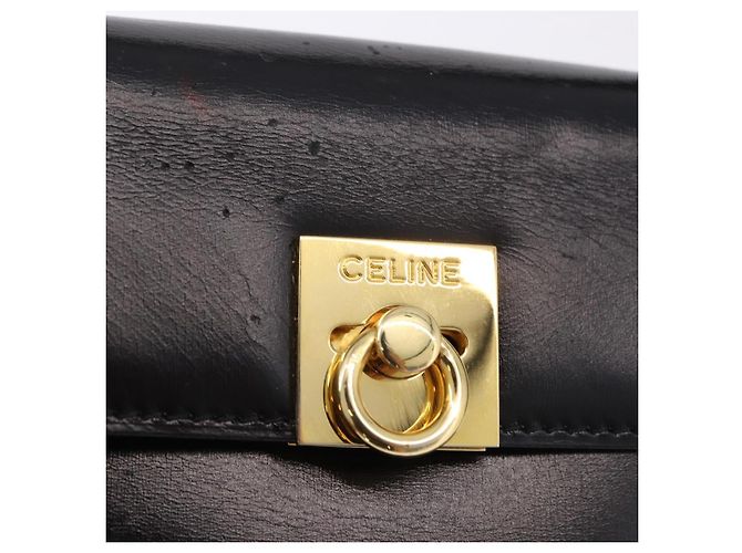 Céline Borsa CELINE in pelle 2way Nera Oro Auth 193583A Nero D'oro - vista 16