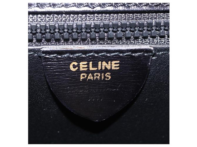 Céline Borsa CELINE in pelle 2way Nera Oro Auth 193583A Nero D'oro - vista 18