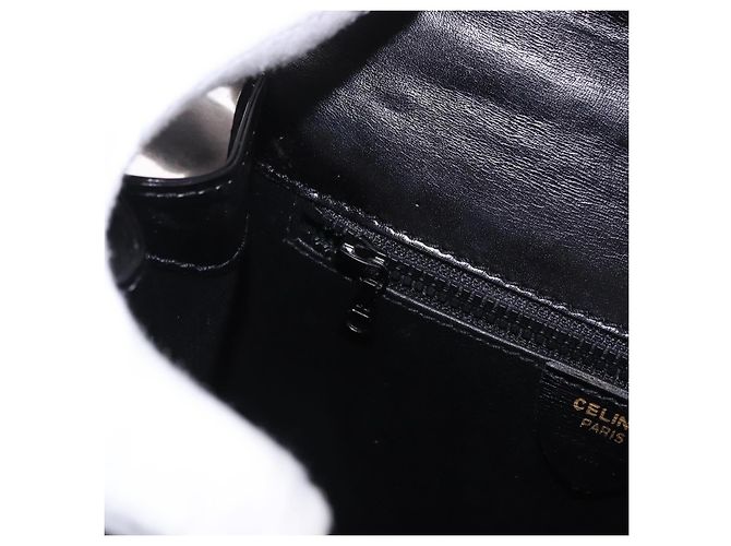 Céline Borsa CELINE in pelle 2way Nera Oro Auth 193583A Nero D'oro - vista 22