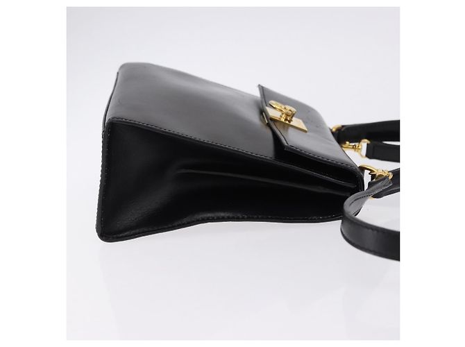 Céline Borsa CELINE in pelle 2way Nera Oro Auth 193583A Nero D'oro - vista 4