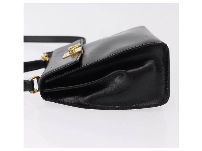 Céline Borsa CELINE in pelle 2way Nera Oro Auth 193583A Nero D'oro - vista 5