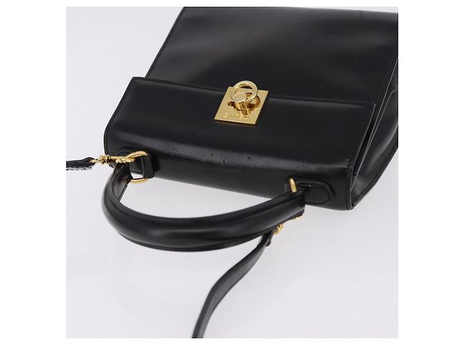 Céline Borsa CELINE in pelle 2way Nera Oro Auth 193583A Nero D'oro - vista 6