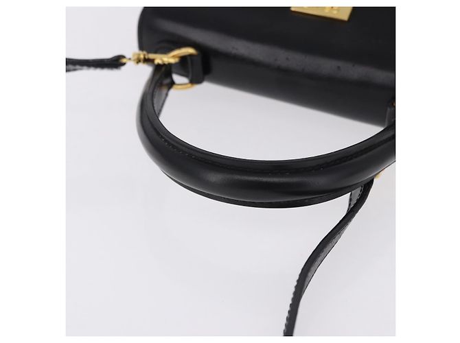 Céline Borsa CELINE in pelle 2way Nera Oro Auth 193583A Nero D'oro - vista 7