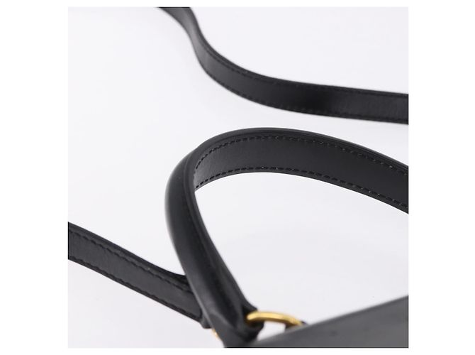 Céline Borsa CELINE in pelle 2way Nera Oro Auth 193583A Nero D'oro - vista 8