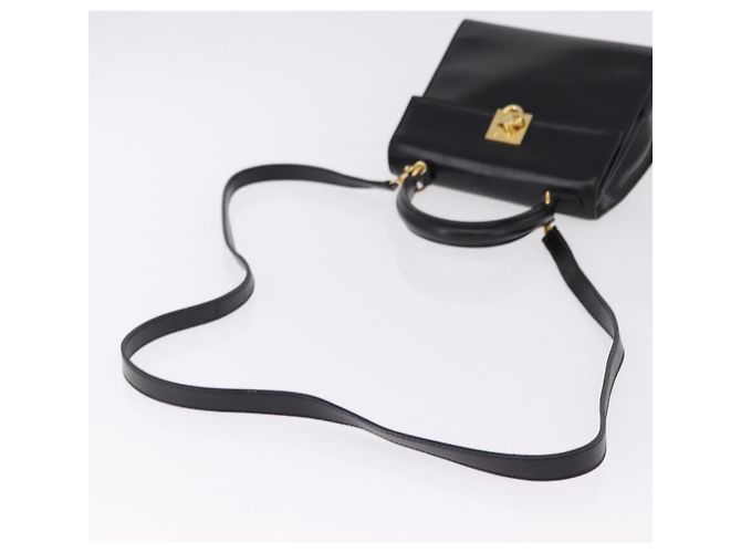 Céline Borsa CELINE in pelle 2way Nera Oro Auth 193583A Nero D'oro - vista 9