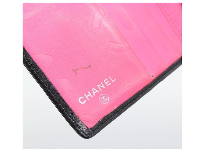 Portafoglio CHANEL Matelasse Cambon Line in pelle di agnello nero CC Auth bs36633 - vista 12