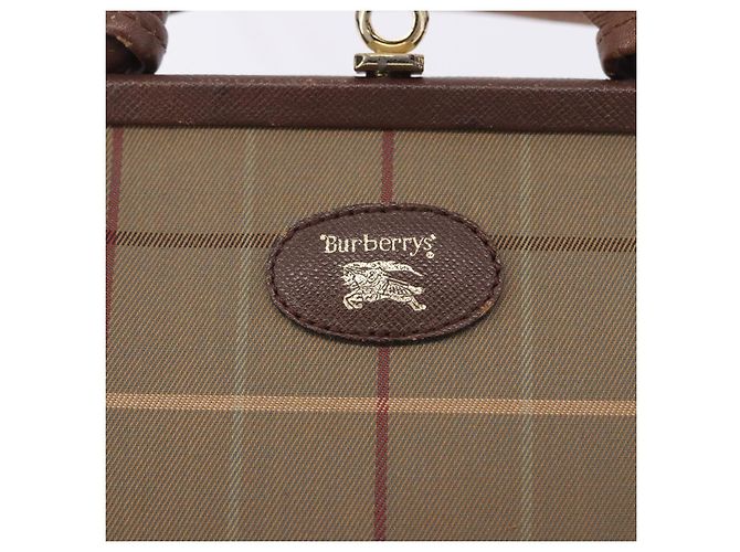 Borsa a Spalla Burberrys Nova Check in Tela Beige e Oro Auth bs36455 D'oro - vista 14