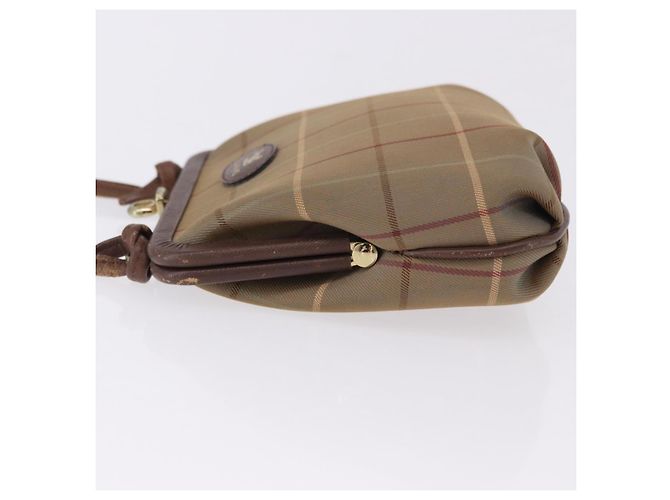 Borsa a Spalla Burberrys Nova Check in Tela Beige e Oro Auth bs36455 D'oro - vista 5