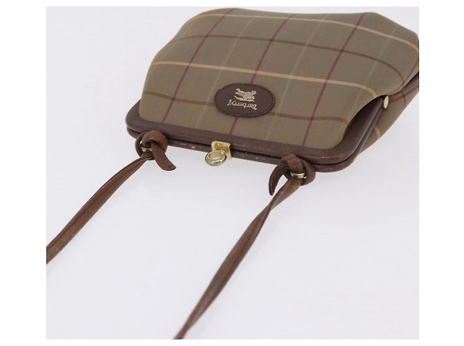 Borsa a Spalla Burberrys Nova Check in Tela Beige e Oro Auth bs36455 D'oro - vista 6