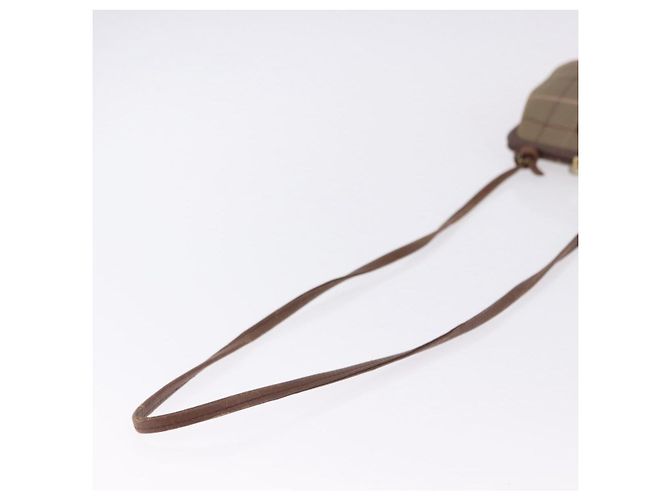 Borsa a Spalla Burberrys Nova Check in Tela Beige e Oro Auth bs36455 D'oro - vista 7