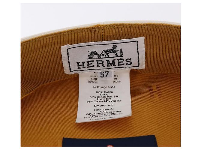 Hermès HERMES Cap aus Canvas Weiß Auth ki6748M - Ansicht 10