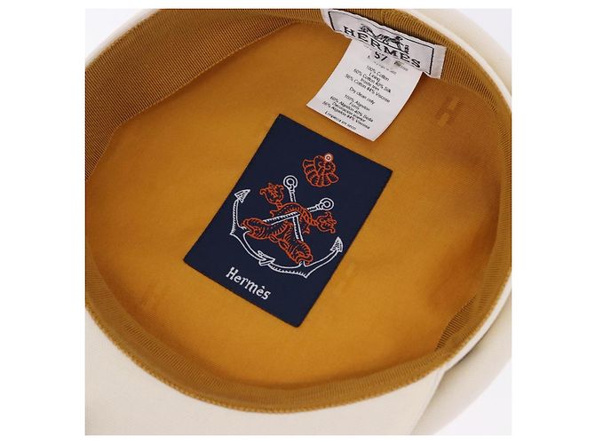 Hermès HERMES Cap aus Canvas Weiß Auth ki6748M - Ansicht 11