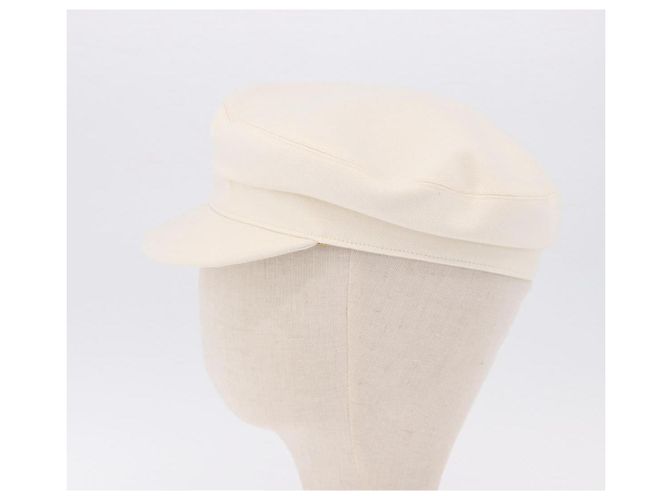 Hermès HERMES Cap aus Canvas Weiß Auth ki6748M - Ansicht 4