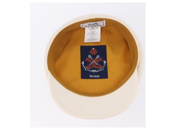 Hermès HERMES Cap aus Canvas Weiß Auth ki6748M - Ansicht 8