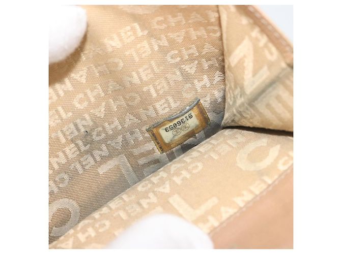 CHANEL Choco Bar line Wallet Leather Beige CC Auth bs36636 - vista 22