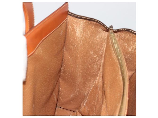 Céline Borsa CELINE Macadam Canvas PVC Pelle Marrone Oro Auth 194691 D'oro - vista 16