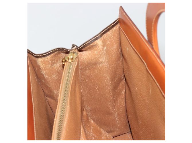 Céline Borsa CELINE Macadam Canvas PVC Pelle Marrone Oro Auth 194691 D'oro - vista 17