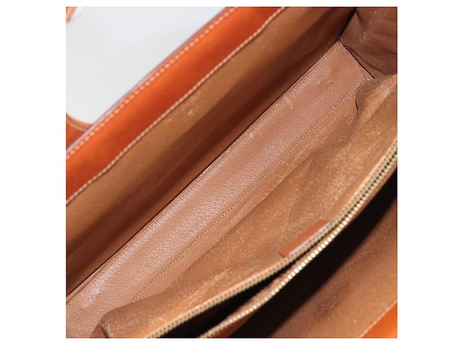 Céline Borsa CELINE Macadam Canvas PVC Pelle Marrone Oro Auth 194691 D'oro - vista 20