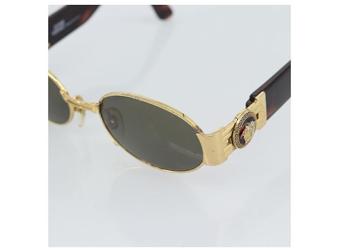 Gafas de Sol Gianni Versace Medusa de Plástico Marrón con Tono Dorado Auth BA14748 Castaño - vista 9