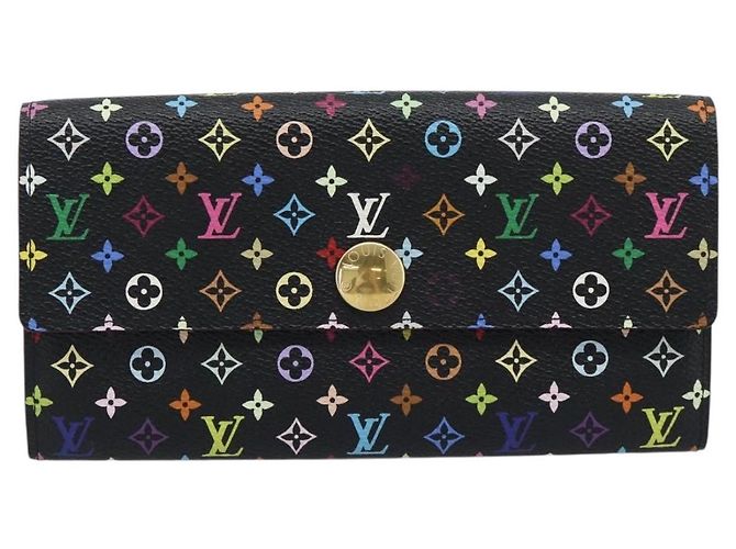 LOUIS VUITTON Monogram Multicolor Portefeiulle Sarah Black M60668 Auth BA14625V Nero - vista 13