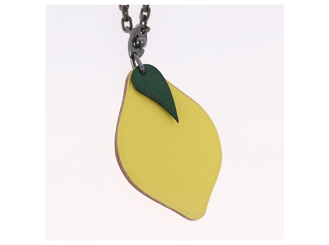 Hermès HERMES Charm Limone in Pelle Gialla Auth BA14245M Giallo - vista 4