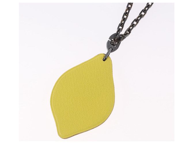 Hermès HERMES Charm Limone in Pelle Gialla Auth BA14245M Giallo - vista 6