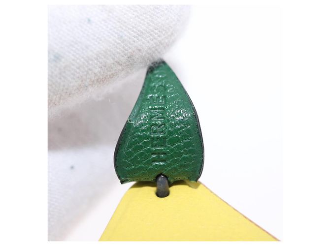 Hermès HERMES Charm Limone in Pelle Gialla Auth BA14245M Giallo - vista 8