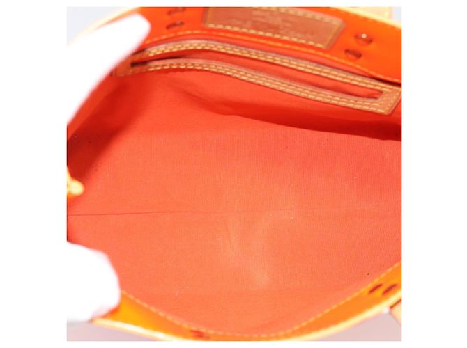LOUIS VUITTON Monogram Vernis Fluo Reade PM Hand Bag Arancione M91905 Auth 195212 - vista 11