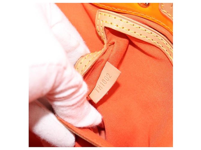 LOUIS VUITTON Monogram Vernis Fluo Reade PM Hand Bag Arancione M91905 Auth 195212 - vista 12