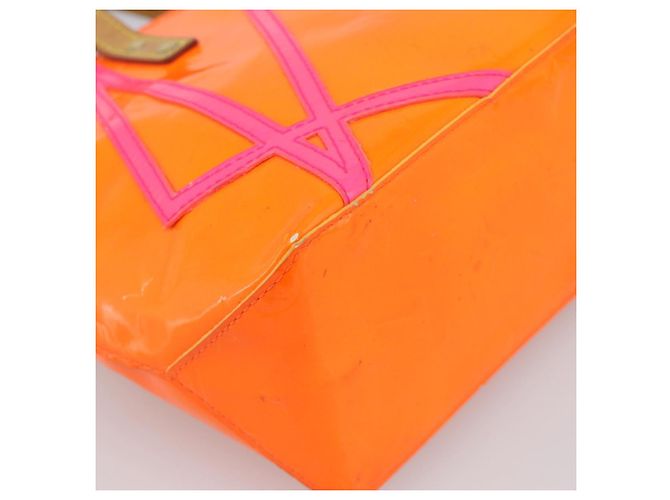 LOUIS VUITTON Monogram Vernis Fluo Reade PM Hand Bag Arancione M91905 Auth 195212 - vista 14