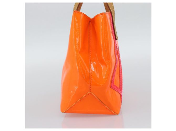 LOUIS VUITTON Monogram Vernis Fluo Reade PM Hand Bag Arancione M91905 Auth 195212 - vista 4