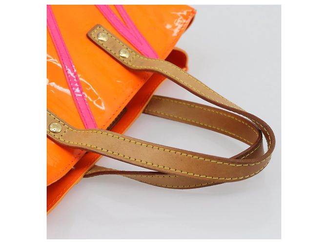 LOUIS VUITTON Monogram Vernis Fluo Reade PM Hand Bag Arancione M91905 Auth 195212 - vista 7