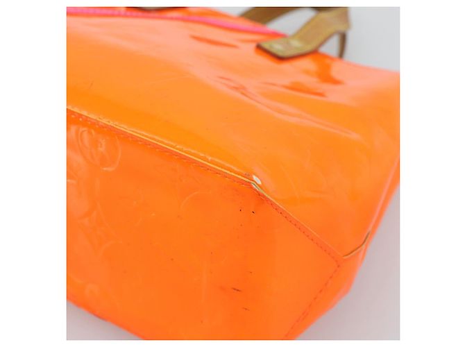 LOUIS VUITTON Monogram Vernis Fluo Reade PM Hand Bag Arancione M91905 Auth 195212 - vista 9