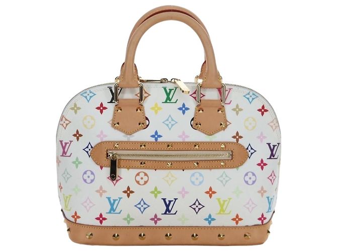 Borsa LOUIS VUITTON Multicolor Alma GM Bianca M40441 LV Auth 192463SAV Bianco - vista 2
