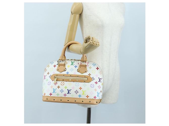 Borsa LOUIS VUITTON Multicolor Alma GM Bianca M40441 LV Auth 192463SAV Bianco - vista 25