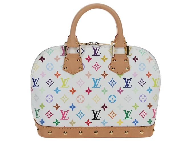 Borsa LOUIS VUITTON Multicolor Alma GM Bianca M40441 LV Auth 192463SAV Bianco - vista 3
