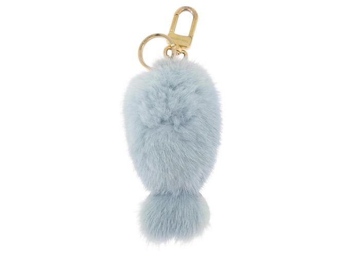 LOUIS VUITTON Portachiavi LV Seal Bag Charm Fur Light Blue M00550 LV Auth 194719M - vista 3